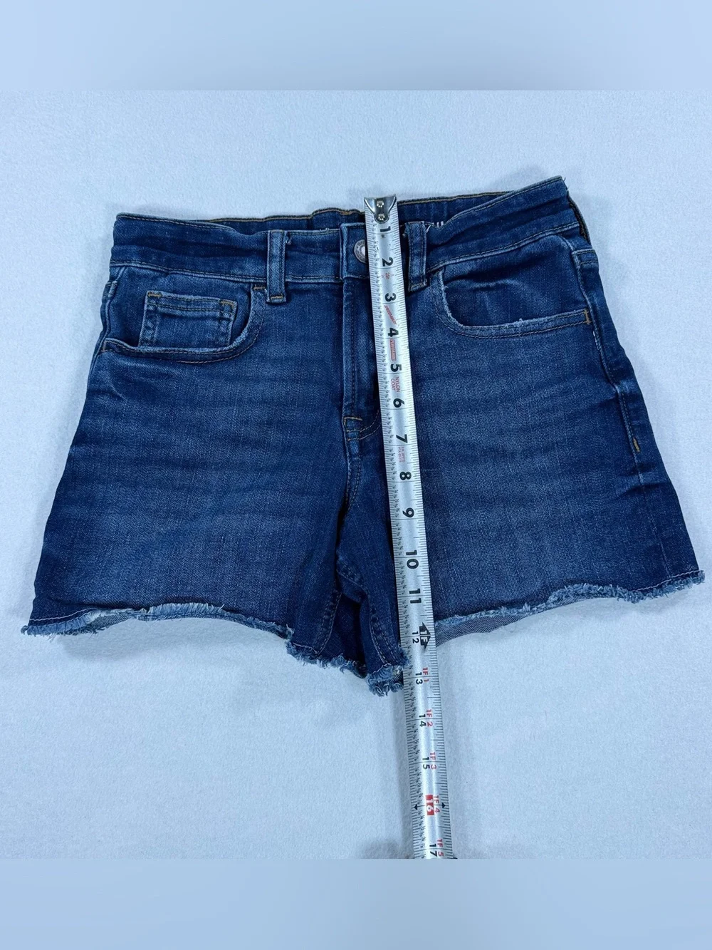 GAP Dark Blue Denim Jean Shorts with Frayed Hem